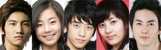 ↑막내라인. 최강창민,소희,승리,서현,김형준(왼쪽부터)