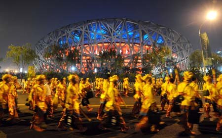 ↑지난 5일 진행된 베이징올림픽 개막식 리허설 장면. <사진출처=베이징올림픽 공식홈페이지>