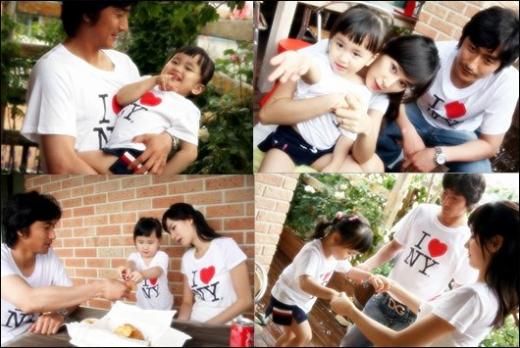 ↑안정환-이혜원 가족. <사진출처=이혜원 미니홈피><br /><br />

