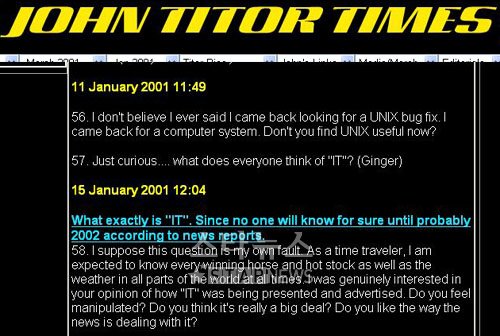 ↑존 티토의 팬페이지 \'존티토닷컴\'에서는 존 티토가 네티즌들과 나눈 대화록을 찾아 볼 수 있다.