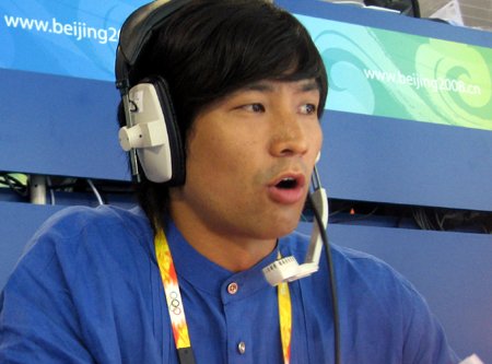 ↑21일 현재 베이징 현지에서 올림픽 태권도 중계방송의 해설을 하고 있는 문대성 신임 IOC 선수위원. <사진제공=SBS>