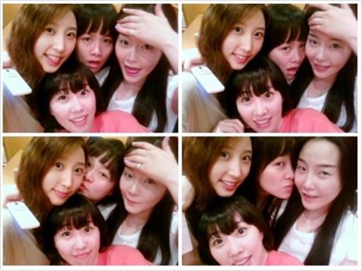 ↑사진 왼쪽부터 이특 누나 박인영, 은혁누나 이소라, 희철 누나 김희진, 규현 누나 조아라
