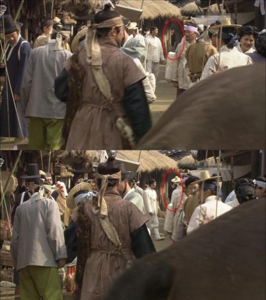 ↑한 네티즌이 캡처한 SBS '바람의 화원'의 옥에 티