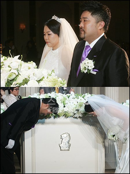 ↑지난해 9월 결혼식을 올린 위양호-홍진미 부부