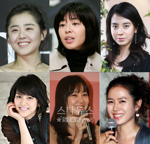 ⓒ<왼쪽 상단부터 시계방향으로 문근영 김민선 송지효 손예진 공효진 김옥빈>