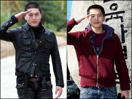 27일 입대한 류수영(왼쪽)과 온주완 ⓒ논산(충남)=임성균, 진주(경남)=홍봉진 기자