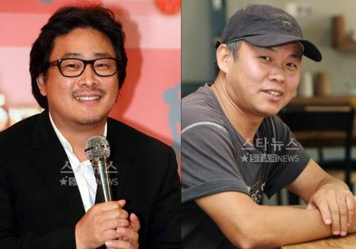 ↑박찬욱(왼쪽) 감독과 김기덕 감독
