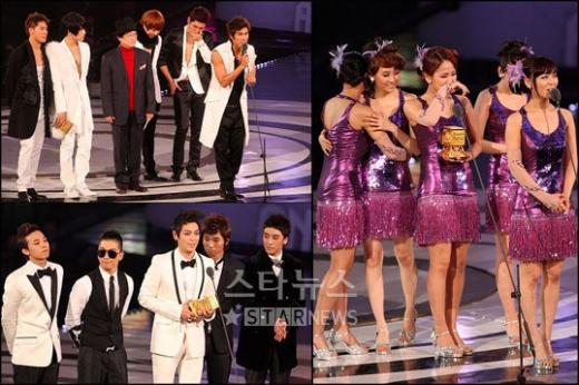 ↑동방신기,원더걸스,빅뱅(왼쪽 위부터 시계방향으로) ⓒ이명근 기자