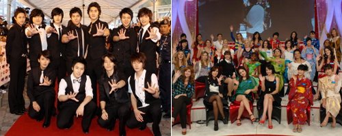 슈퍼주니어(좌)와 KBS 2TV '미녀들의 수다'