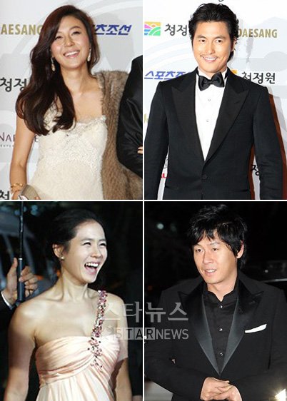 사진 왼쪽 위부터 시계방향으로 김하늘, 정우성, 설경구, 손예진 ⓒ머니투데이 스타뉴스