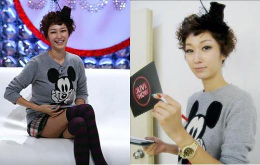 <사진출처=올리브쇼 홈페이지(왼쪽)와 변정수 미니홈피(오른쪽)