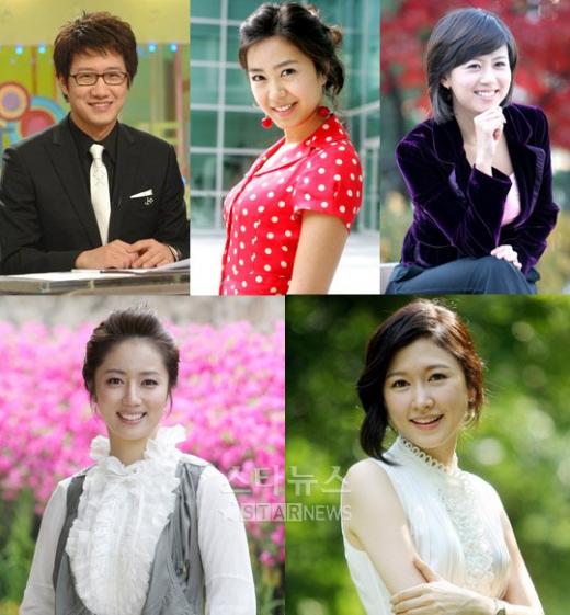 ↑시계방향으로 조우종, 김주희, 손정은, 이선영, 최송현 아나운서