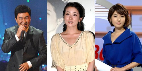 2008 KBS 연기대상의 MC를 맡은 배우 이덕화,최정원과 김경란 KBS 아나운서