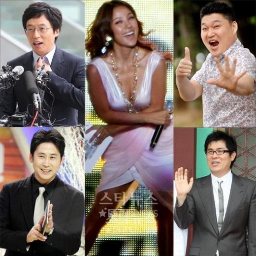 '2008 SBS 방송연예대상' 대상 후보 이효리, 유재석, 강호동, 신동엽, 김용만 ⓒ머니투데이 스타뉴스