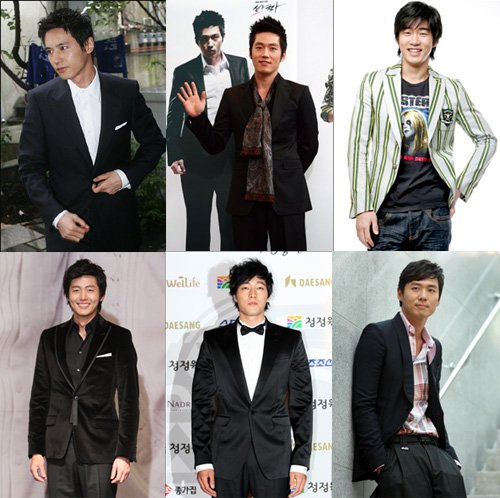 ⓒ왼쪽 상단부터 시계방향으로 원빈, 장혁,윤계상,연정훈,소지섭,이정진.
