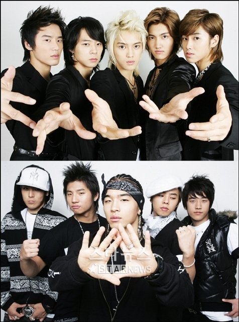 2008년 큰 사랑을 받은 그룹 동방신기(위)와 빅뱅 ⓒ머니투데이 스타뉴스