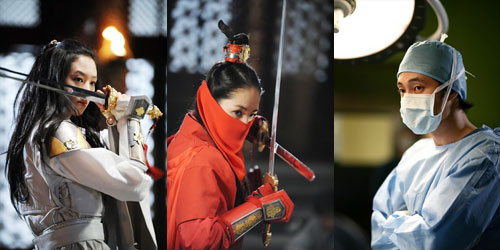 '자명고'의 정려원(왼쪽)과 박민영, '카인과 아벨'의 소지섭 <사진=SBS>