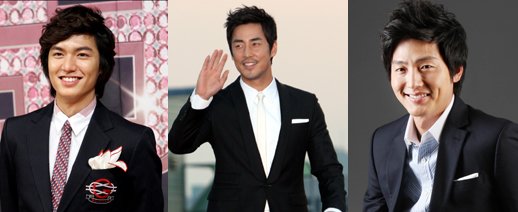 ↑ 왼쪽부터 이민호, 김성수, 이정진.