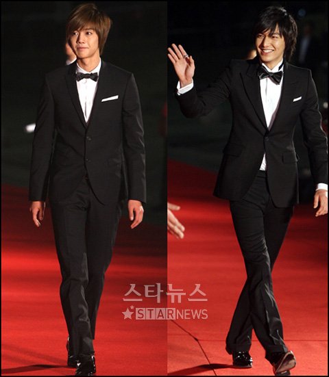 27일 '백상예술대상' 시상식에 참석한 김현중(왼쪽)과 이민호 ⓒ사진=홍봉진 기자