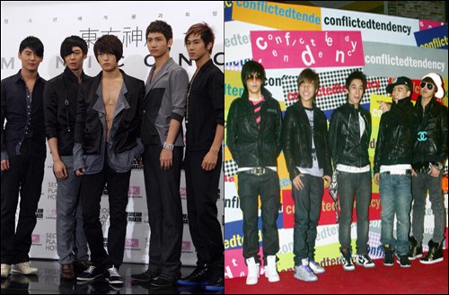 ↑동방신기(왼쪽)과 빅뱅 
