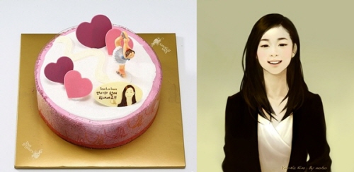 ↑ T사의 김연아 케이크(左)와 디시인사이드에 올라왔던 네티즌의 그림(右). ⓒ 출처 : 디시인사이드 
