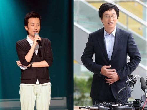 유희열(왼쪽)과 유재석 