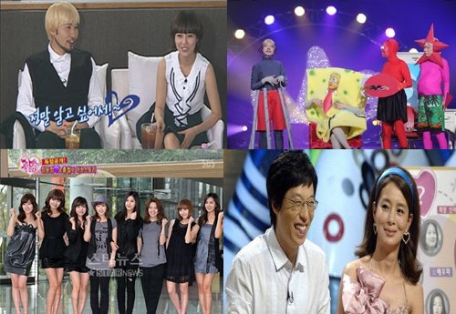 SBS '일요일이 좋다', KBS 2TV '개그콘서트', MBC'놀러와', MBC'일요일 일요일 밤에'(왼쪽 위부터 시계방향)