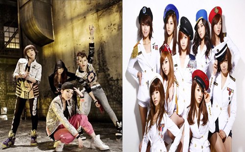 2NE1(왼쪽)과 소녀시대 ⓒ사진=YG엔터테인먼트, SM엔터테인먼트