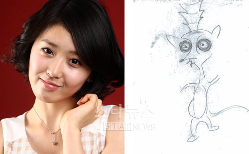 배우 이슬비와 이범수가 그린 그림(오른쪽) 