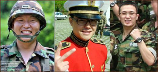 사진 왼쪽부터 2009년 하반기 제대를 앞둔 싸이 노유민 김재덕 