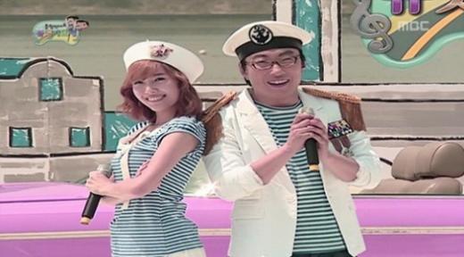 명카드라이브의 제시카(왼쪽)와 박명수<화면캡처=MBC '무한도전'>