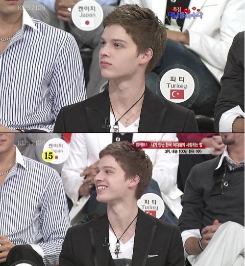 '미남들의 수다' 출연 당시의 황찬빈 <KBS 화면캡처>