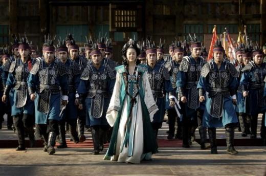 MBC '선덕여왕' 중 낭장결의를 한 화랑들의 모습 