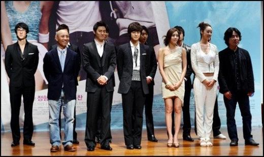 '드림'의 백수찬PD, 주진모, 김범, 손담비, 최여진, 오달수(왼쪽부터) ⓒ부산=송희진 기자