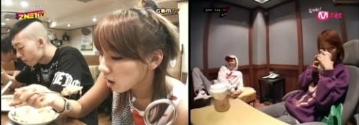 '2NE1 TV'(왼쪽)와 '오프더레코드 효리'의 한 장면 ⓒ사진=화면캡처