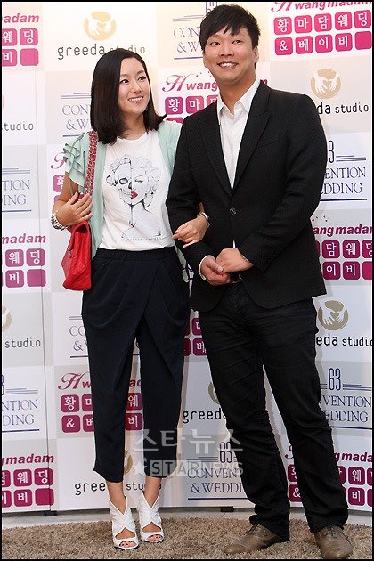 박준형(오른쪽)과 김지혜 부부 ⓒ송희진 기자