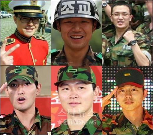 ↑(왼쪽 위부터 시계방향)노유민, 천정명, 김재덕, 공유, 양동근, 강타