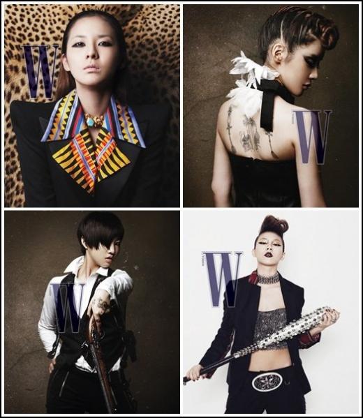 2NE1의 산다라박,박봄,씨엘,공민지(왼쪽 위부터 시계방향, 사진제공=W)