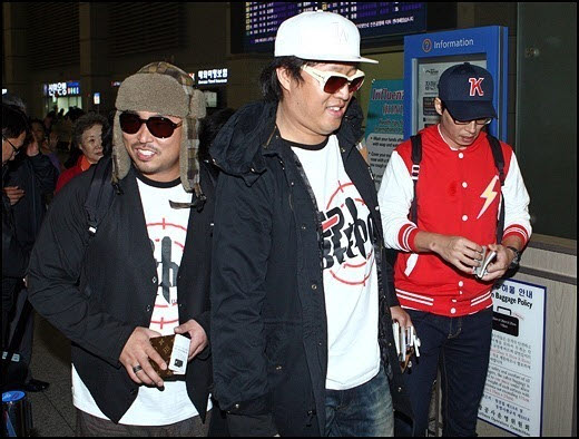 지난 26일 오후 뉴욕으로 떠나는 '무한도전'의 길,정준하,유재석(왼쪽부터) ⓒ인천국제공항=유동일 기자