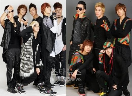 비스트(왼쪽)와 엠블랙 ⓒ사진=송희진 기자 songhj@, 이명근 기자 qwe123@