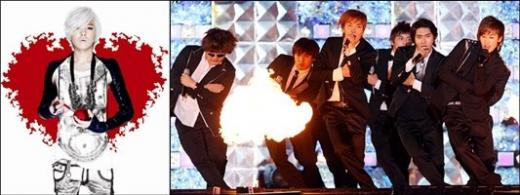 지드래곤(왼쪽)과 슈퍼주니어