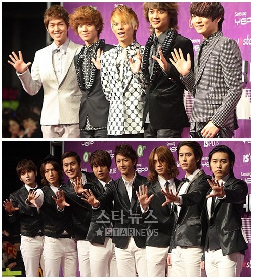 샤이니(위)와 슈퍼주니어 ⓒ사진=홍봉진 기자