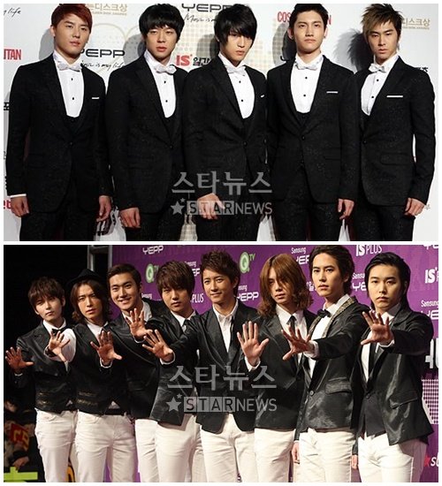 동방신기(위)와 슈퍼주니어 ⓒ머니투데이 스타뉴스