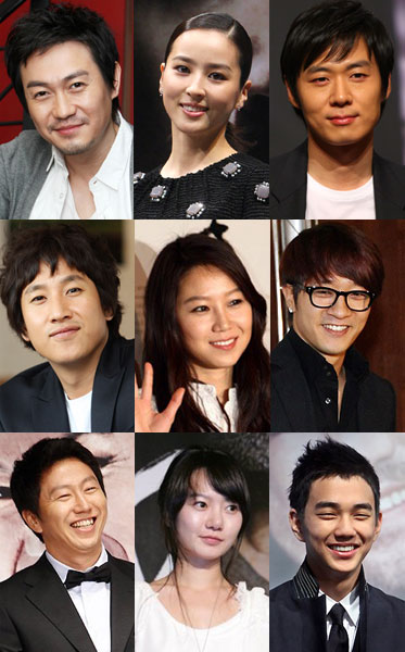 '제중원'의 박용우 한혜진 연정훈, '파스타'의 이선균 공효진 알렉스, '공부의 신'(가제)의 김수로 배두나 유승호(위부터) ⓒ머니투데이 스타뉴스