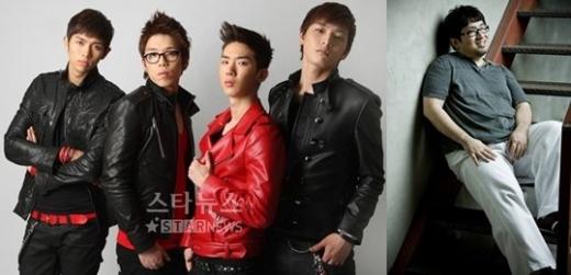 2AM(왼쪽)과 방시혁 ⓒ사진=송희진 기자 songhj@, 빅히트엔터테인먼트