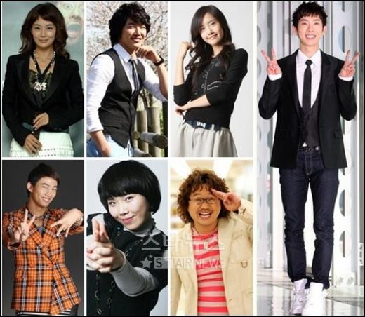 '패떴2' 출연을 확정한 김원희 윤상현 윤아 조권 지상렬 신봉선 택연(왼쪽부터 시계방향) 