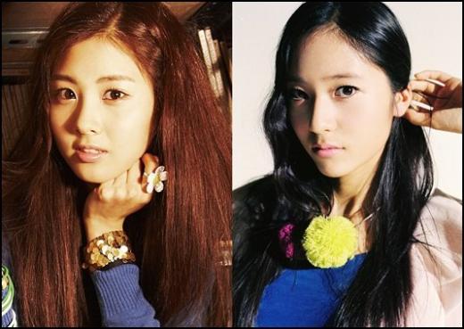 소녀시대의 서현(왼쪽)과 에프엑스의 크리스탈