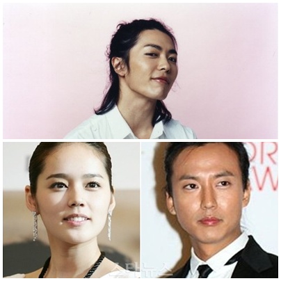 드라마 '나쁜남자'에 출연하는 김재욱(위)과 한가인, 김남길