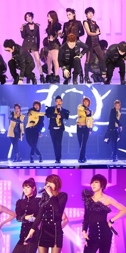지난해 11월 5일자 \'엠카운트다운\'에 출연한 브라운아이드걸스, 엠블랙, 씨야(위부터) ⓒ사진=Mnet