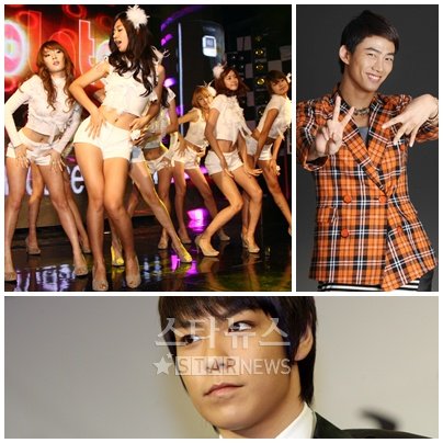 소녀시대, 2PM멤버 택연, 탑(왼쪽 위부터) ⓒ머니투데이 스타뉴스